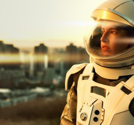 Wpływ literatury science fiction na rozwój technologii 4 city-future-and-thinking-with-astronaut-woman-out-2024-09-17-15-20-49-utc