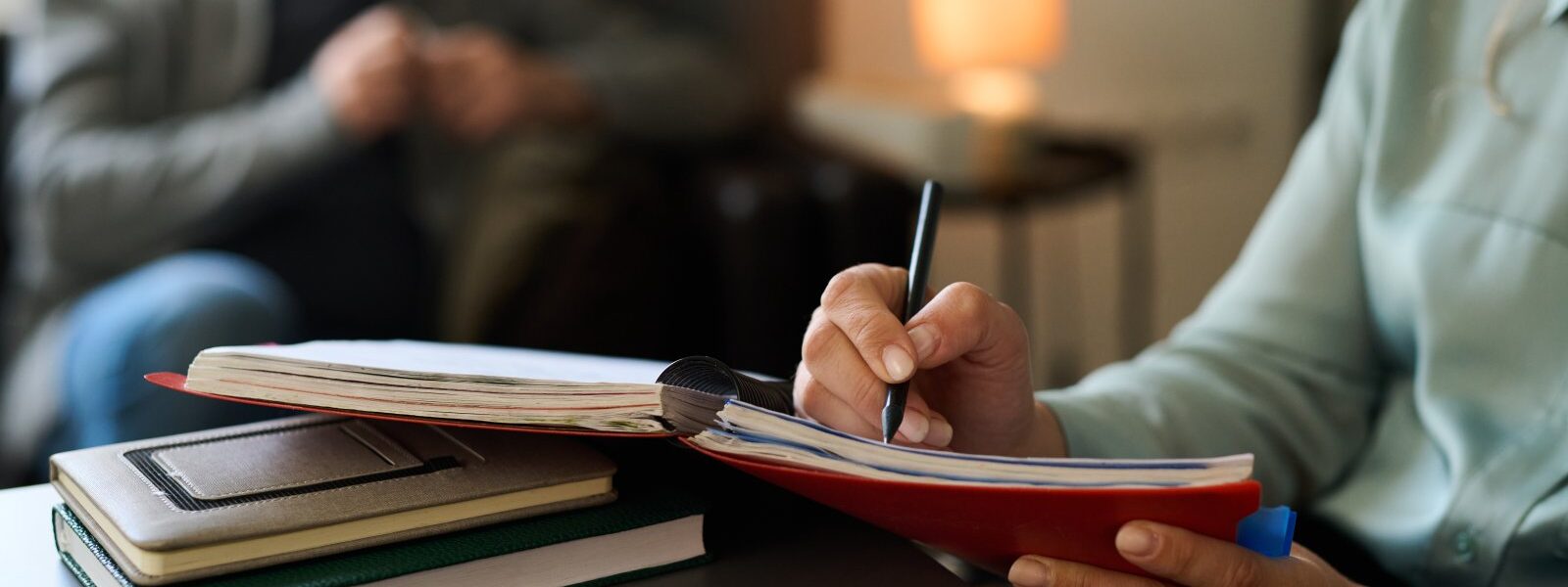 pisarka kończąca książkę